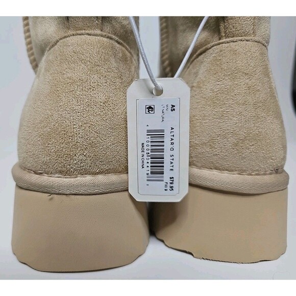 Altar'd State Mini Boots Women's 9M Suede Faux Fur Lined Tan NWT - Picture 8 of 8